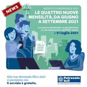 INVIA ORA LA TUA DOMANDA PER LE QUATTRO NUOVE MENSILITÀ REM 2021