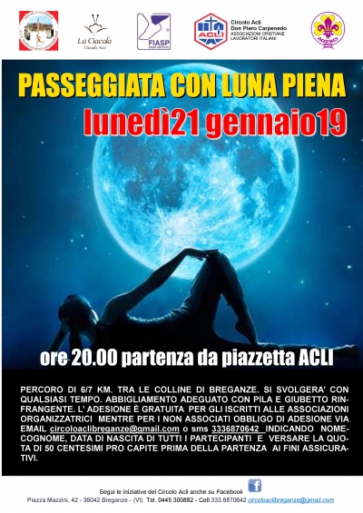 Camminata con la luna piena a Breganze