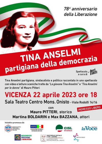"Tina Anselmi partigiana della democrazia" il 22 aprile a Vicenza